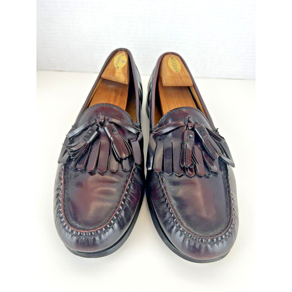 Cole Haan Mens Pinch Tassel Loafers US Size 10.5‎ D Burgundy Leather C02692 main image 6